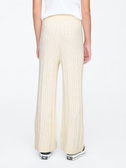 Kids CashSoft Cable-Knit Sweater Pants