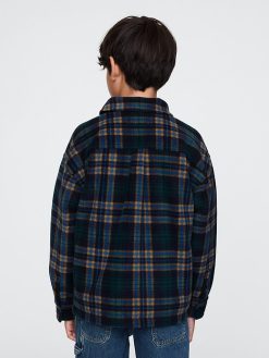 Kids Cozy Half-Zip Shirt Jacket