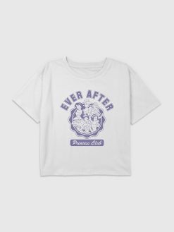 Kids Disney Princess Ever After Club Graphic Boxy Crop Tee