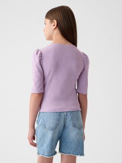 Kids Essential Rib Ruched Shirt