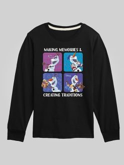 Kids Frozen Olaf Making Memories Creating Traditions Long Sleeve Graphic Tee