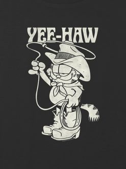 Kids Garfield Yee-Haw Graphic Boxy Crop T-Shirt