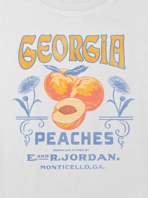 Kids Georgia Peaches Graphic Boxy Crop Tee Kids Georgia Peaches Graphic Boxy Crop Tee