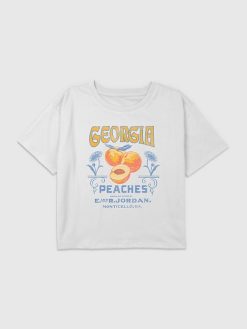 Kids Georgia Peaches Graphic Boxy Crop Tee