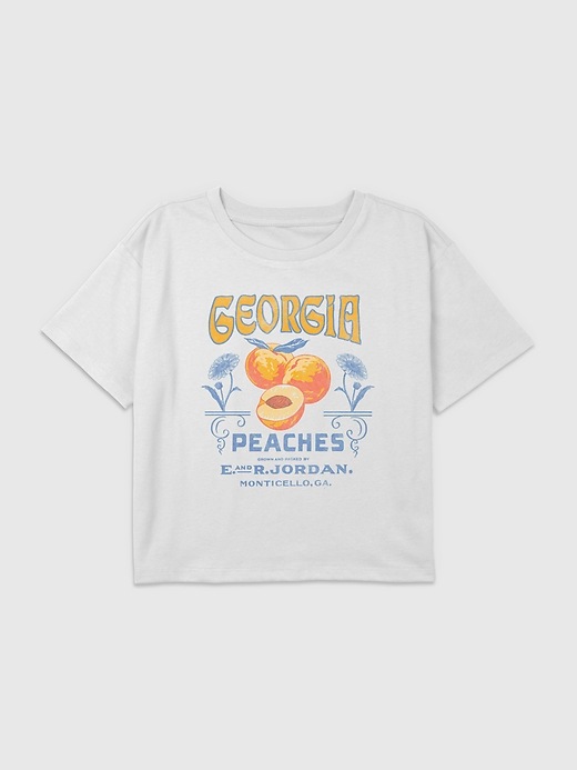 Kids Georgia Peaches Graphic Boxy Crop Tee Kids Georgia Peaches Graphic Boxy Crop Tee