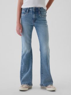 Kids High Rise Studded ’70s Flare Jeans