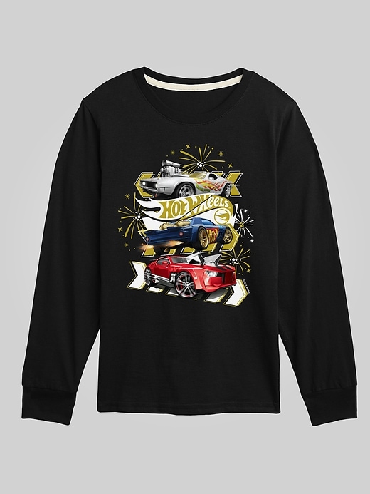 Kids Hot Wheels New Years Fire Works Long Sleeve Graphic Tee Kids Hot Wheels New Years Fire Works Long Sleeve Graphic Tee