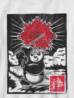 Kids Kung Fu Panda Panda Woodcut Graphic Tee