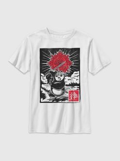 Kids Kung Fu Panda Panda Woodcut Graphic Tee