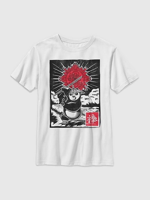 Kids Kung Fu Panda Panda Woodcut Graphic Tee Kids Kung Fu Panda Panda Woodcut Graphic Tee