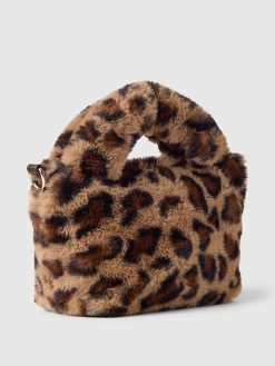 Kids Leopard Faux Fur Crossbody Bag