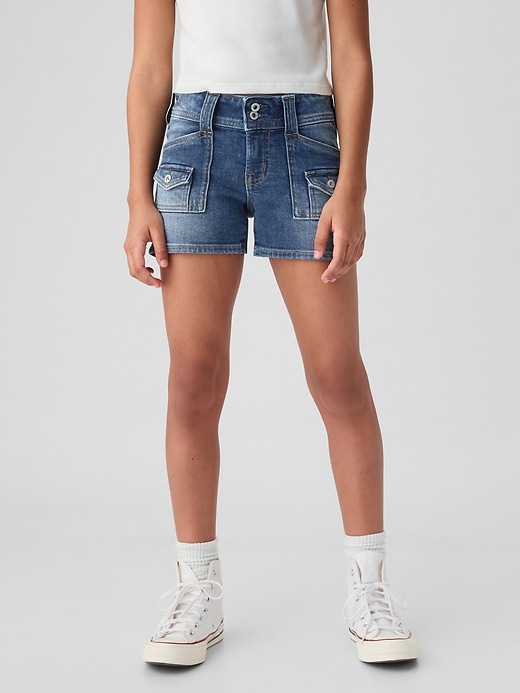 Kids Low Rise Y2K Denim Shortie Shorts Kids Low Rise Y2K Denim Shortie Shorts