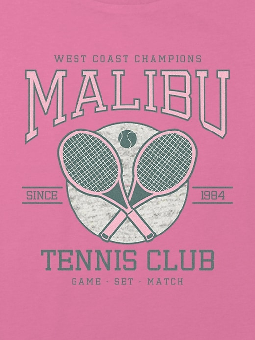 Kids Malibu Tennis Club Graphic Boxy Crop Tee Kids Malibu Tennis Club Graphic Boxy Crop Tee