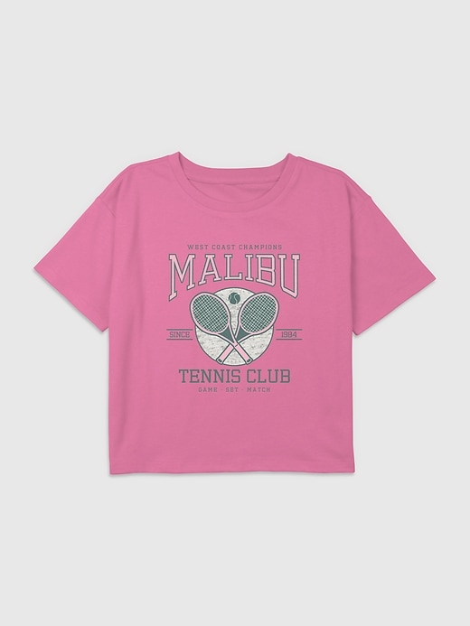 Kids Malibu Tennis Club Graphic Boxy Crop Tee Kids Malibu Tennis Club Graphic Boxy Crop Tee