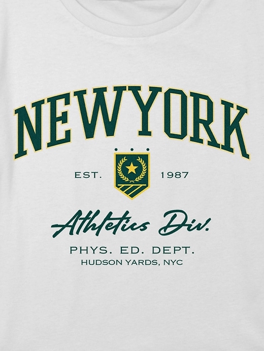 Kids New York Athletics Graphic Boxy Crop Tee Kids New York Athletics Graphic Boxy Crop Tee