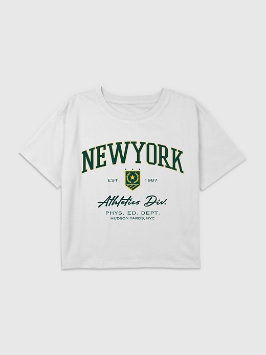 Kids New York Athletics Graphic Boxy Crop Tee Kids New York Athletics Graphic Boxy Crop Tee