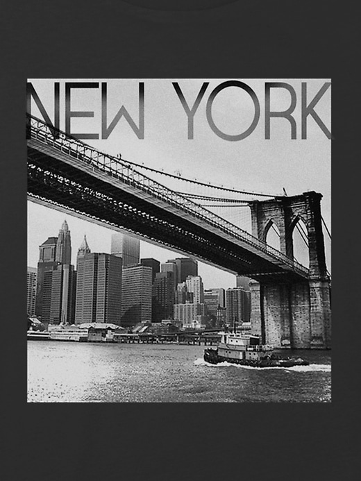 Kids New York Bridge Graphic Boxy Crop Tee Kids New York Bridge Graphic Boxy Crop Tee