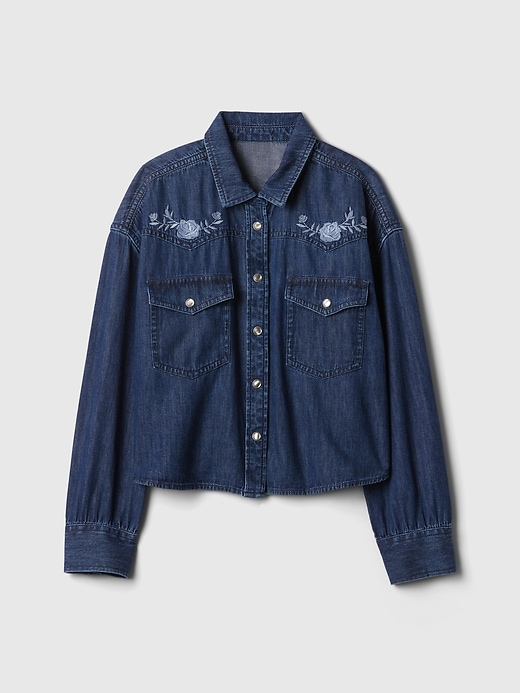 Kids Oversized Denim Western Shirt Kids Oversized Denim Western Shirt