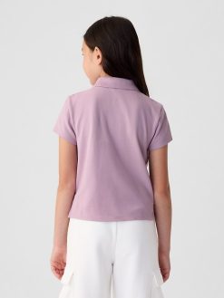 Kids Pique Cropped Polo Shirt