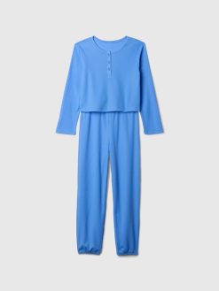 Kids Recycled Waffle PJ Set