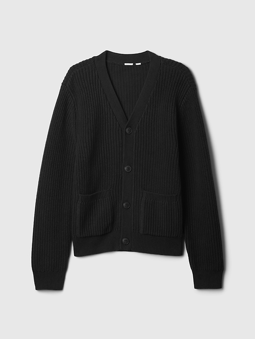 Kids Relaxed Shaker-Stitch Cardigan Kids Relaxed Shaker-Stitch Cardigan