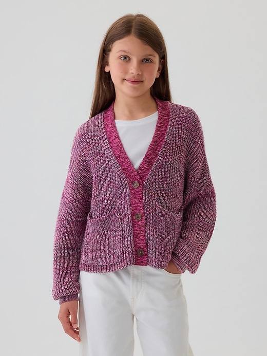 Kids Shaker-Stitch Cropped Cardigan Kids Shaker-Stitch Cropped Cardigan