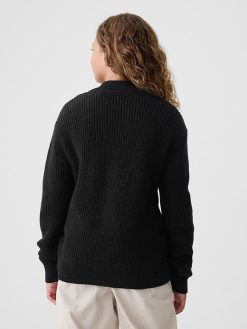 Kids Shaker-Stitch Quarter-Zip Sweater