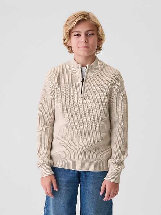 Kids Shaker-Stitch Quarter-Zip Sweater Kids Shaker-Stitch Quarter-Zip Sweater
