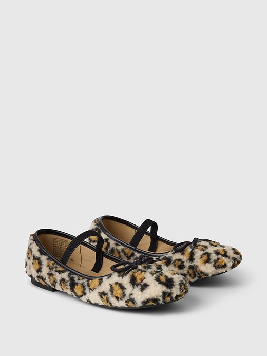 Kids Sherpa Leopard Ballet Flats Kids Sherpa Leopard Ballet Flats