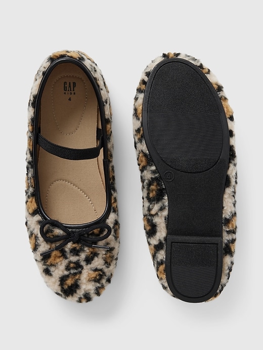 Kids Sherpa Leopard Ballet Flats Kids Sherpa Leopard Ballet Flats