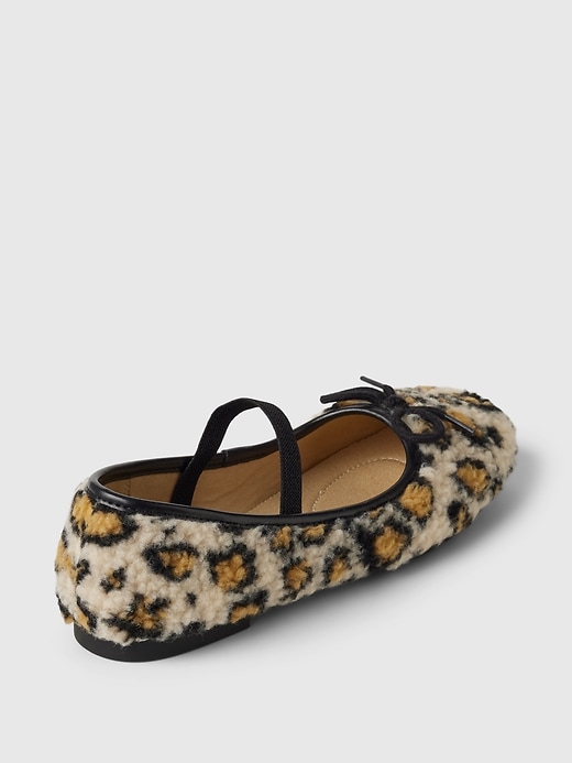 Kids Sherpa Leopard Ballet Flats Kids Sherpa Leopard Ballet Flats