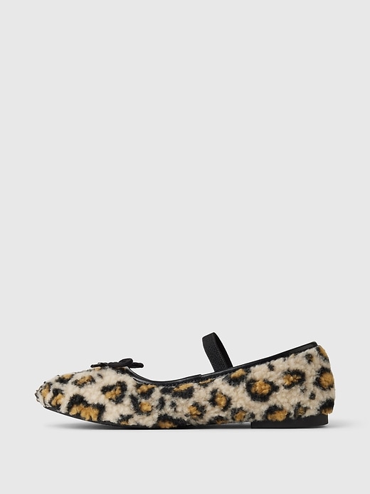 Kids Sherpa Leopard Ballet Flats Kids Sherpa Leopard Ballet Flats