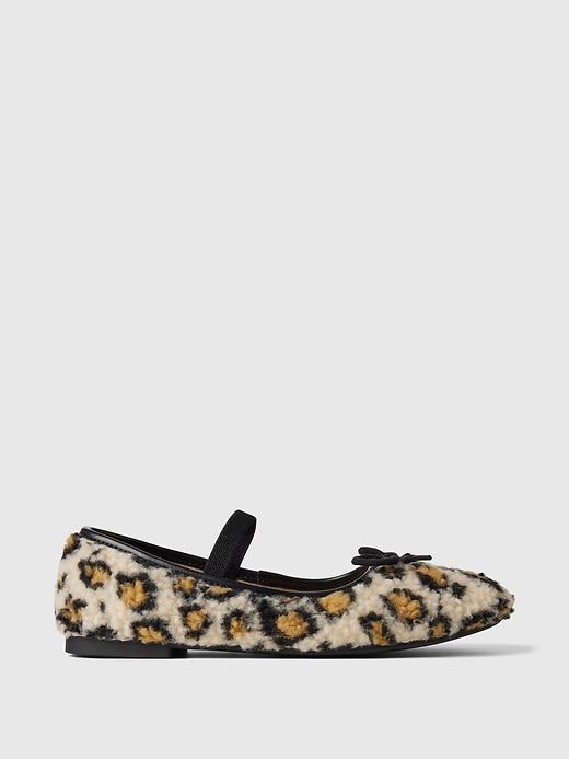 Kids Sherpa Leopard Ballet Flats Kids Sherpa Leopard Ballet Flats