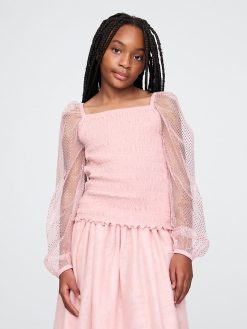 Kids Smocked Puff Sleeve Top