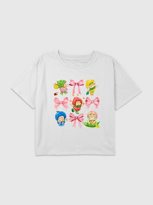 Kids Strawberry Shortcake Berrykin Bows Graphic Boxy Crop T-Shirt Kids Strawberry Shortcake Berrykin Bows Graphic Boxy Crop T-Shirt