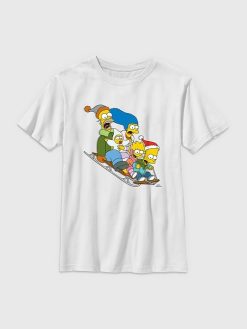 Kids The Simpsons Sledding Graphic Tee