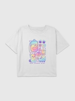 Kids Turning Red Panda Girl Graphic Boxy Crop Tee