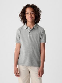 Kids Uniform Polo Shirt grey heather 247x329 - Kids Uniform Polo Shirt