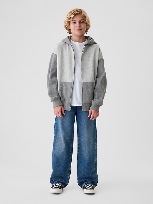 Kids Vintage Soft Colorblock Zip Hoodie Kids Vintage Soft Colorblock Zip Hoodie