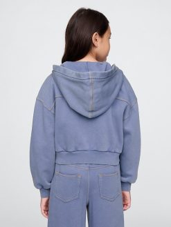 Kids Vintage Soft Cropped Zip Hoodie