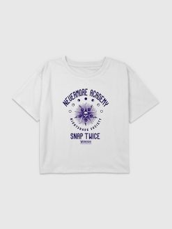 Kids Wednesday Nevermore Academy Graphic Boxy Crop Tee