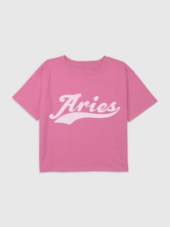 Kids Zodiac Aries Graphic Boxy Crop Tee