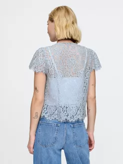 Lace Cap Sleeve Top