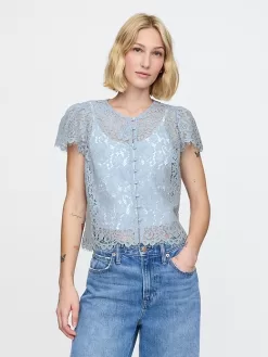 Lace Cap Sleeve Top