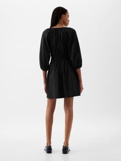 Linen-Blend Mini Dress