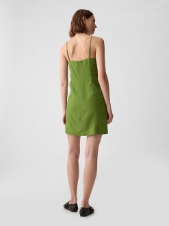Linen-Blend Mini Dress