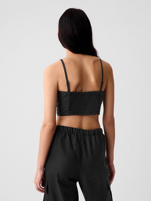 Linen-Cotton Cropped Tube Top Linen-Cotton Cropped Tube Top