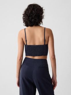 Linen-Cotton Cropped Tube Top