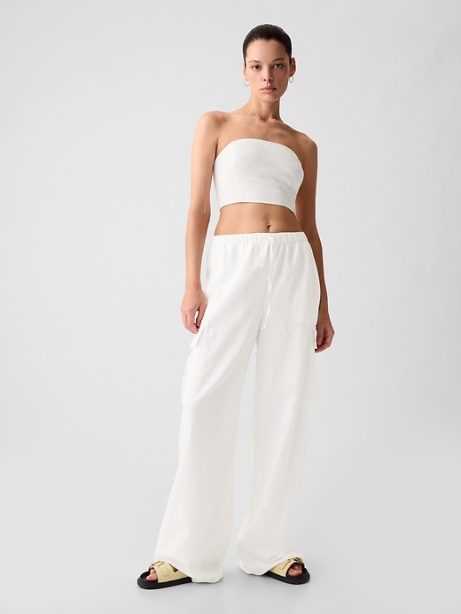 Linen-Cotton Cropped Tube Top Linen-Cotton Cropped Tube Top