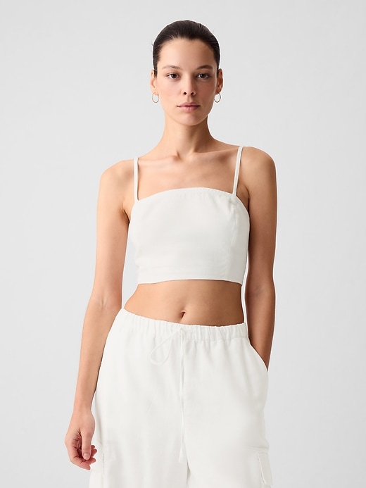 Linen-Cotton Cropped Tube Top Linen-Cotton Cropped Tube Top